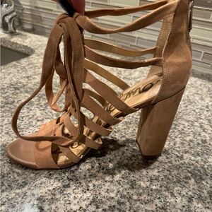 Sam Edelman Tan Yarina Suede Caged Sandals